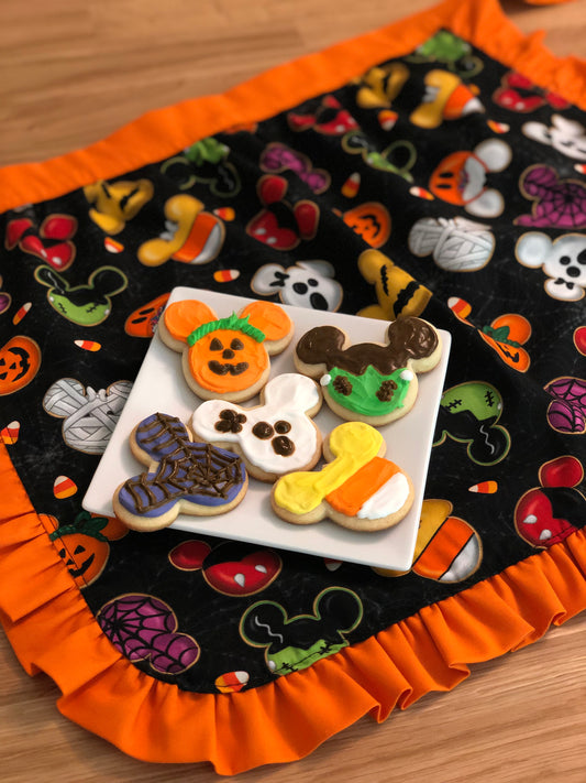 Spooky Cookies Ruffled Half Apron