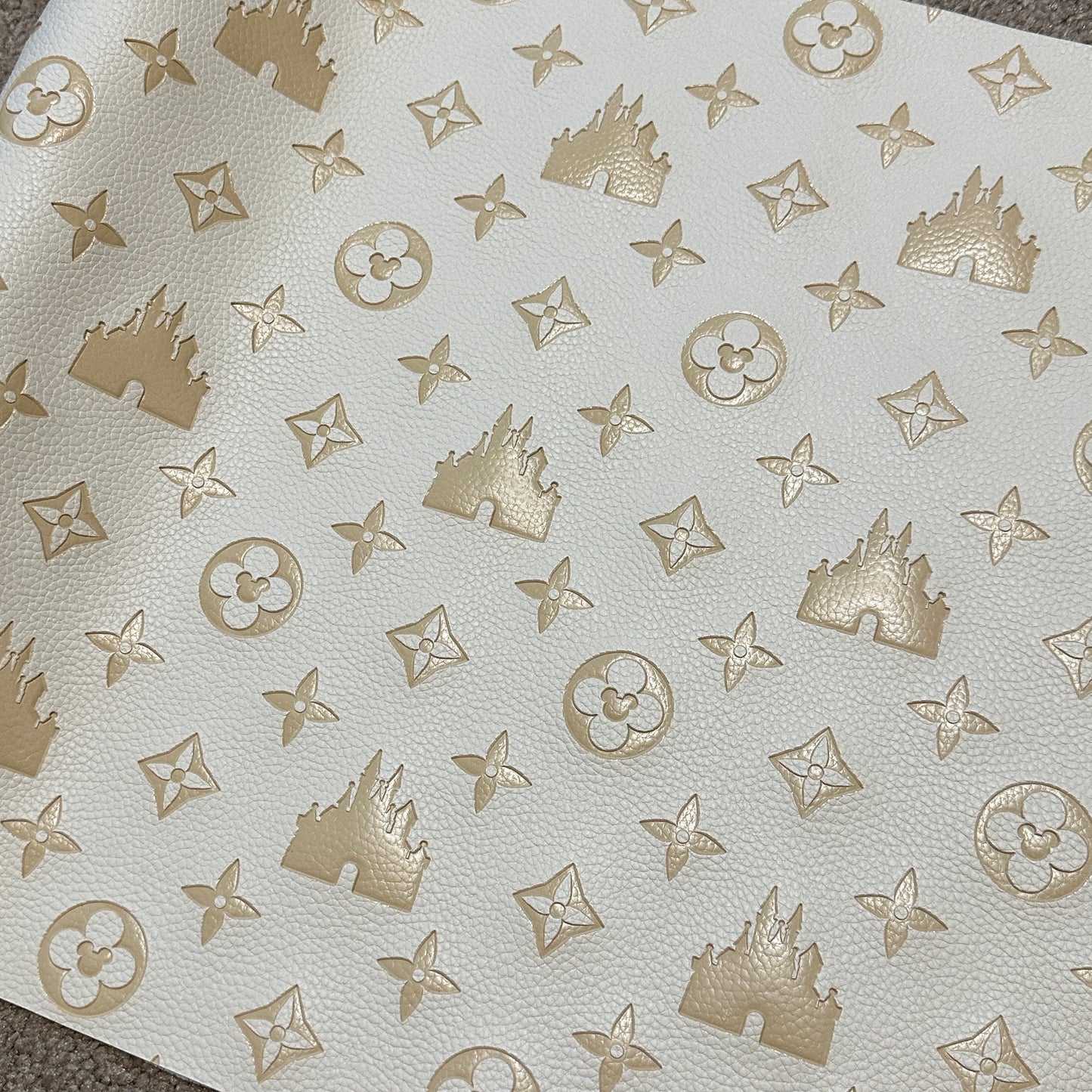 Cream Two-tone "Castle" Pebble Texture - EMBOSSED VINYL