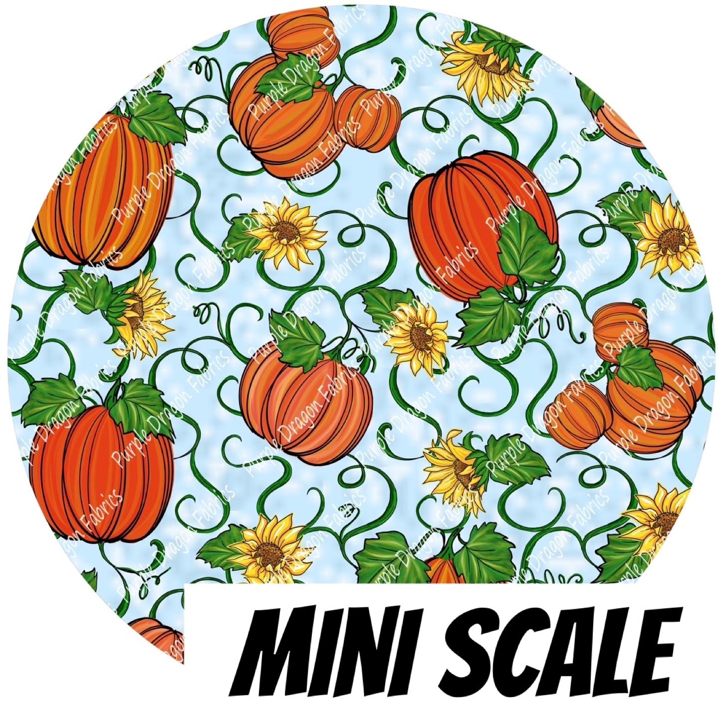 Pumpkin Patch (BLUE) MINI SCALE - WOVEN