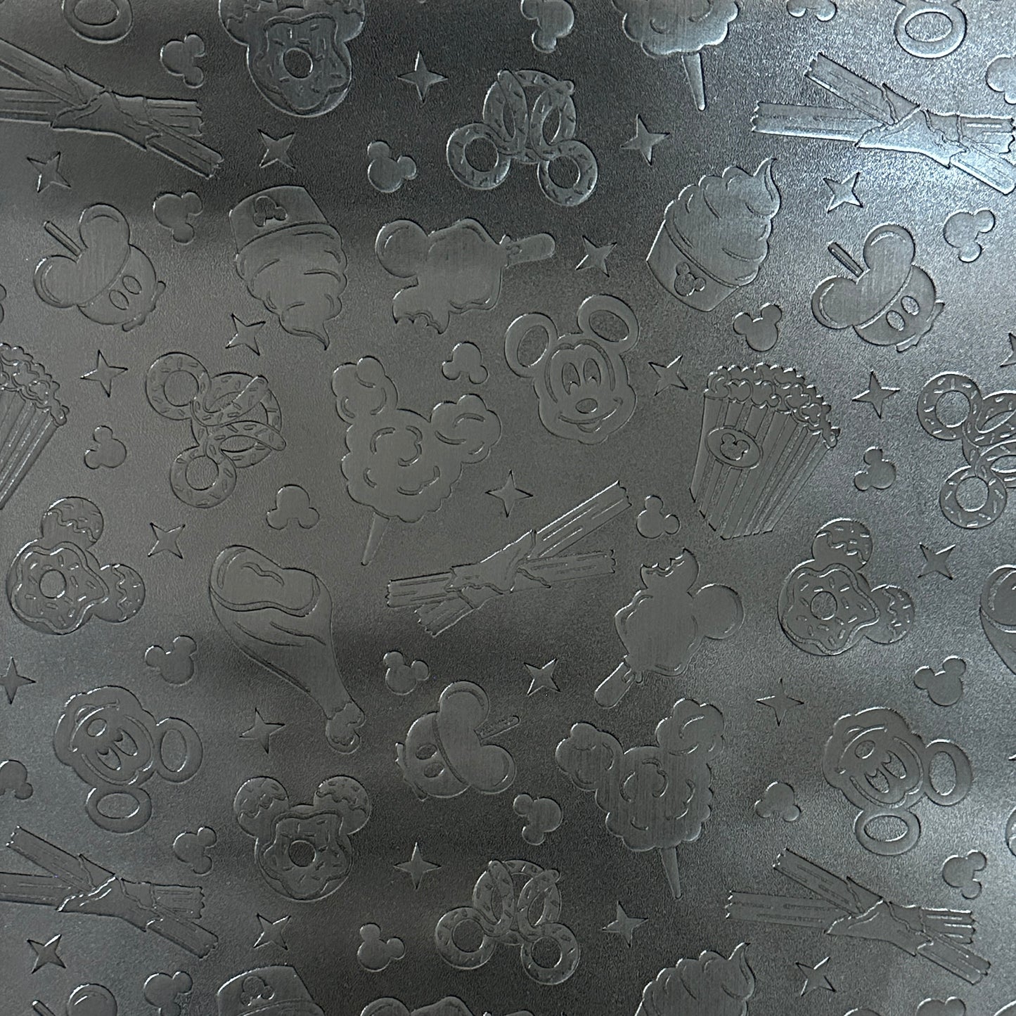 Black "Snacks" Smooth Texture - EMBOSSED VINYL