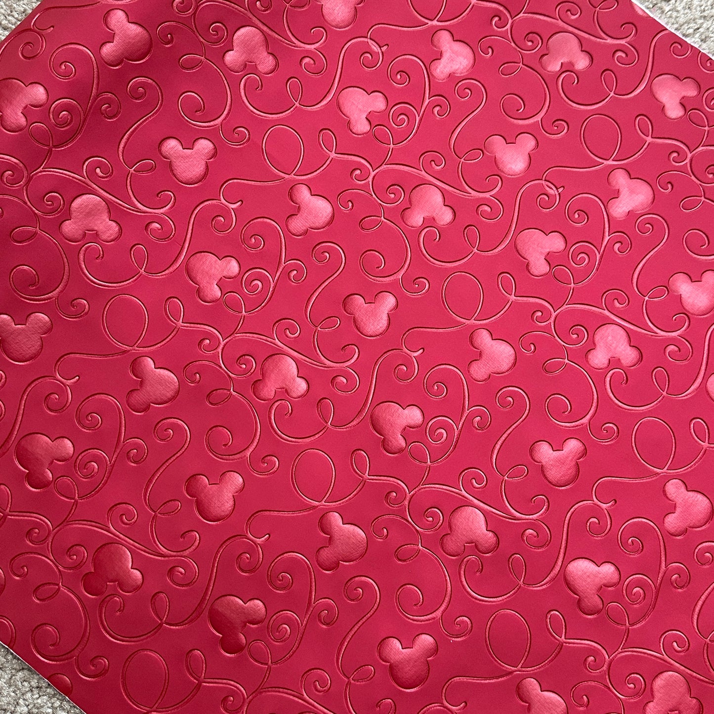 Pearl Cranberry Red "Mouse Swirl" Smooth Texture - EMBOSSED VINYL