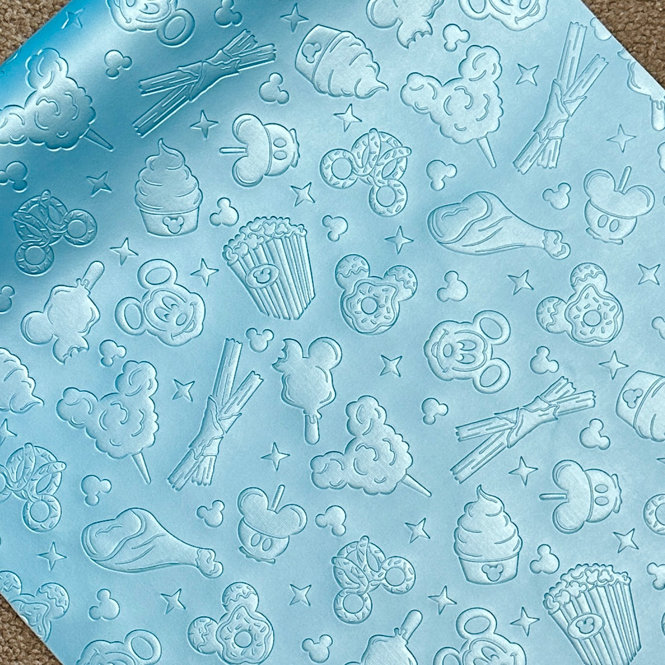 Pearl Light Blue "Snacks" Smooth Texture - EMBOSSED VINYL