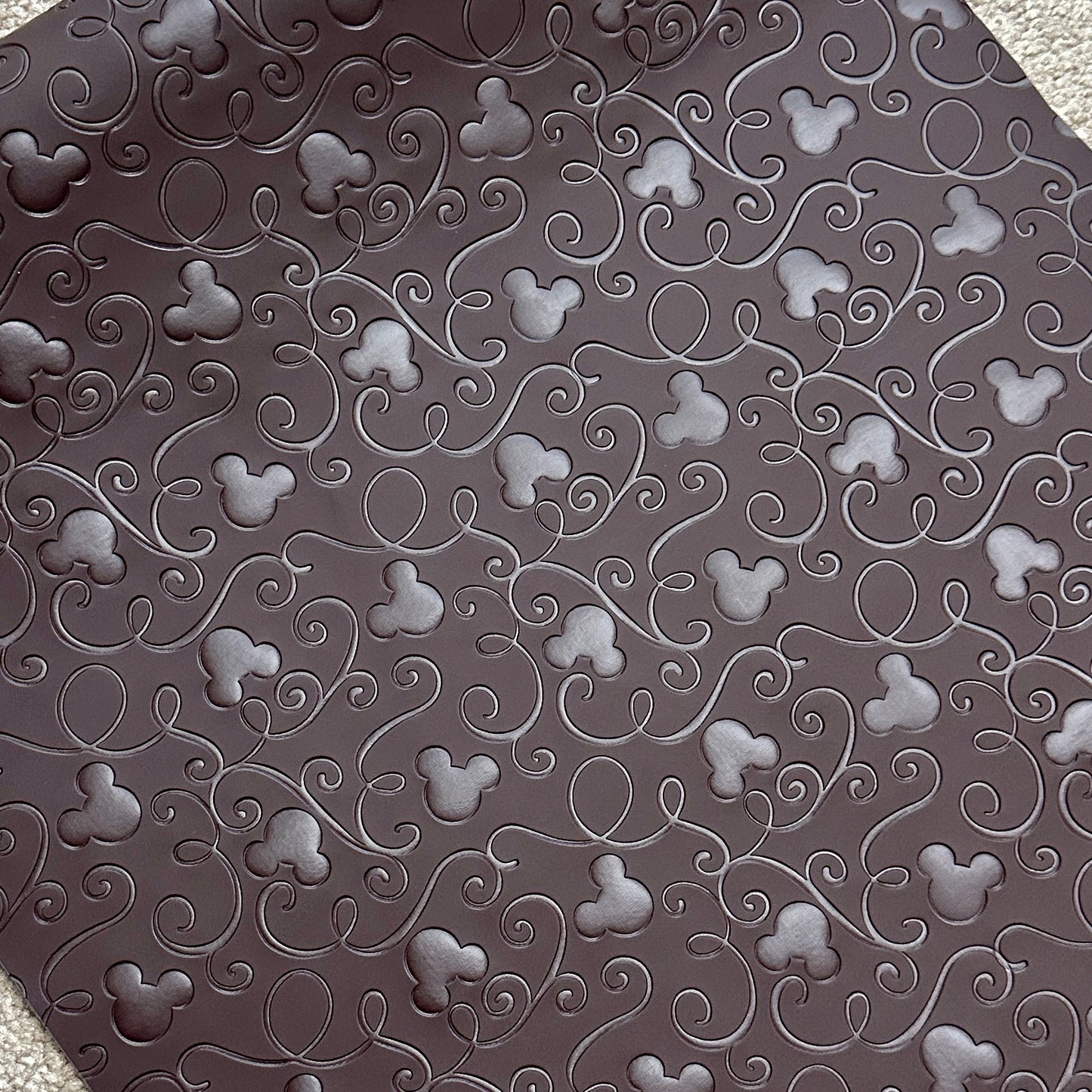 Dark Chocolate "Mouse Swirl" Smooth Texture - EMBOSSED VINYL