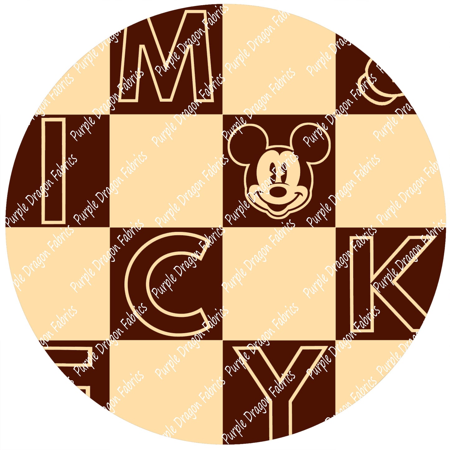 Mouse Check - Brown - WATER RESISTANT CANVAS