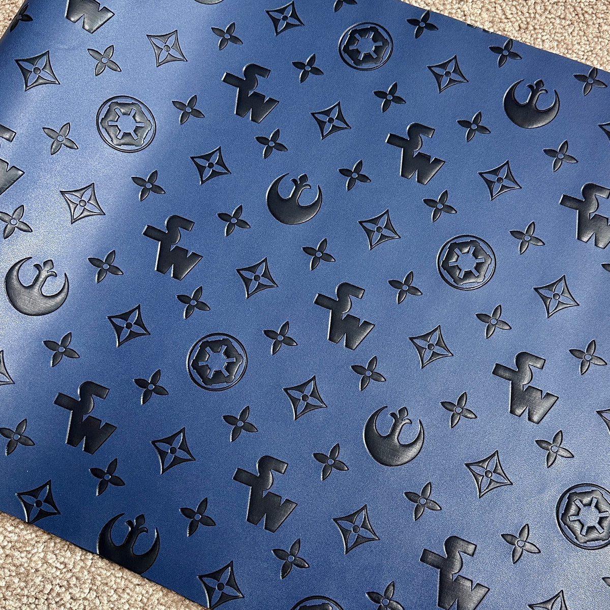 Navy Two-tone "Galaxy" Smooth Texture - EMBOSSED VINYL