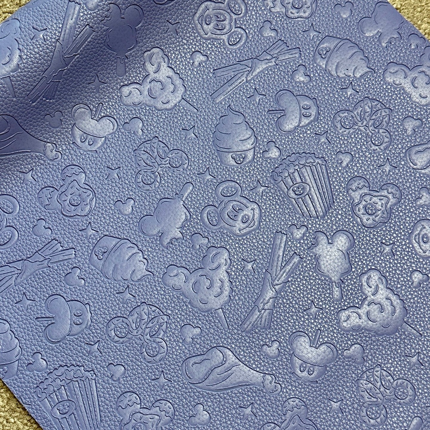 Periwinkle "Snacks" Pebble Texture - EMBOSSED VINYL