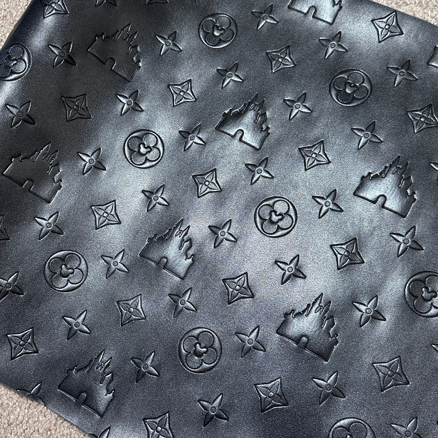 Black "Castle" Smooth Texture - EMBOSSED VINYL
