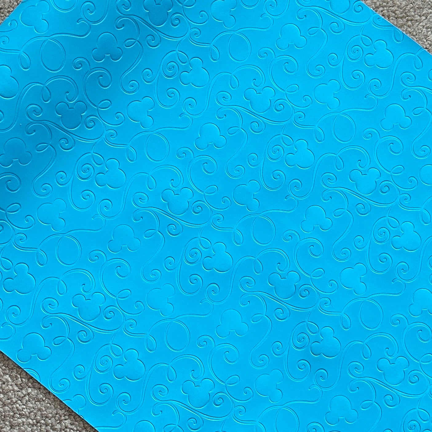 Turquoise "Mouse Swirl" Smooth Texture - EMBOSSED VINYL