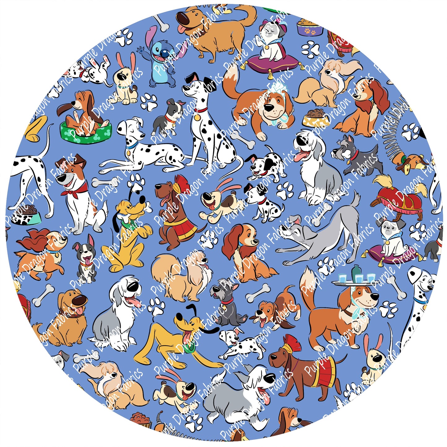 Dogs - Blue - WATER RESISTANT CANVAS