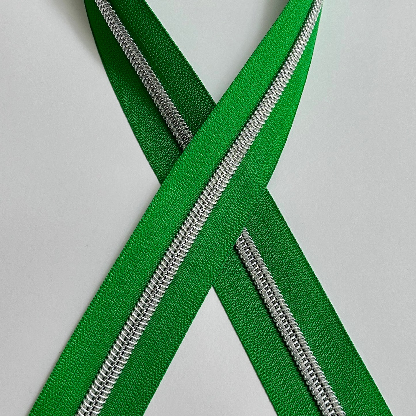 Green tape w/ nickel coil - 3 yards - Zipper Tape