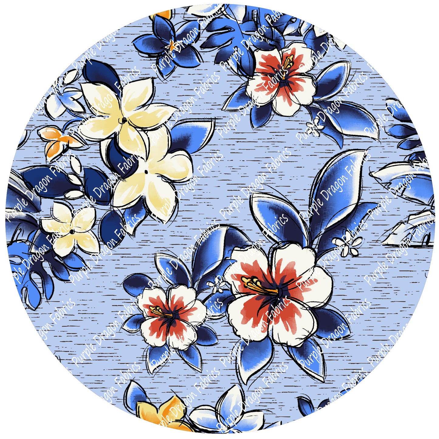 Pirate Floral (Light Blue) - WOVEN