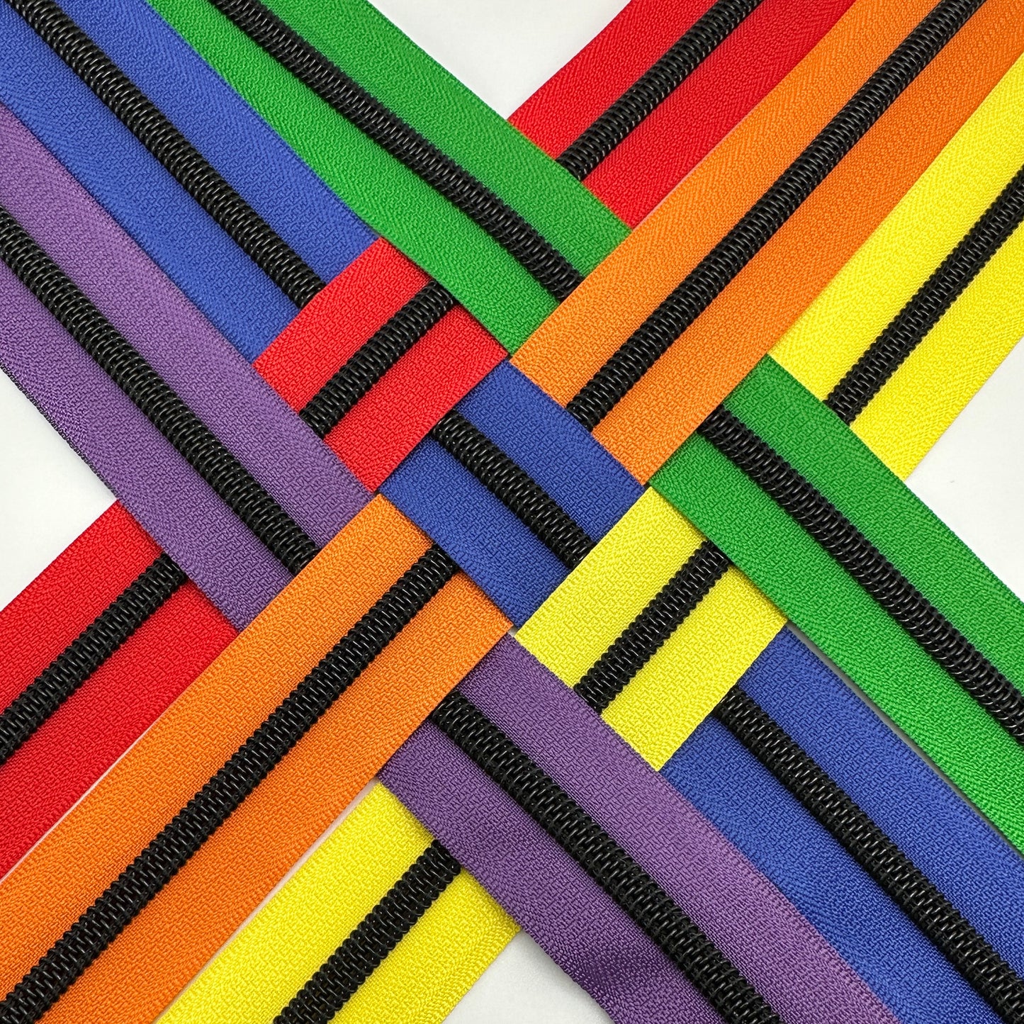 Bright Bundle w/ Matte Black coil - 12 yards total - Zipper Tape
