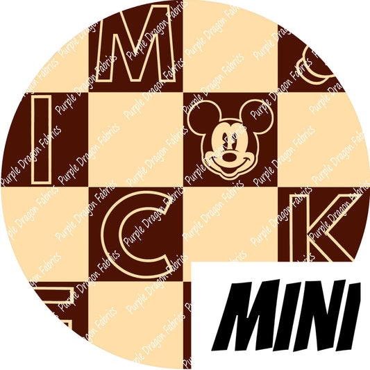 Mouse Check (MINI) - Brown - WATER RESISTANT CANVAS