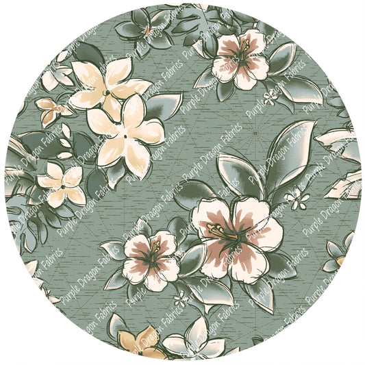 Pirate Floral (Vintage Sage) - BAMBOO KNIT