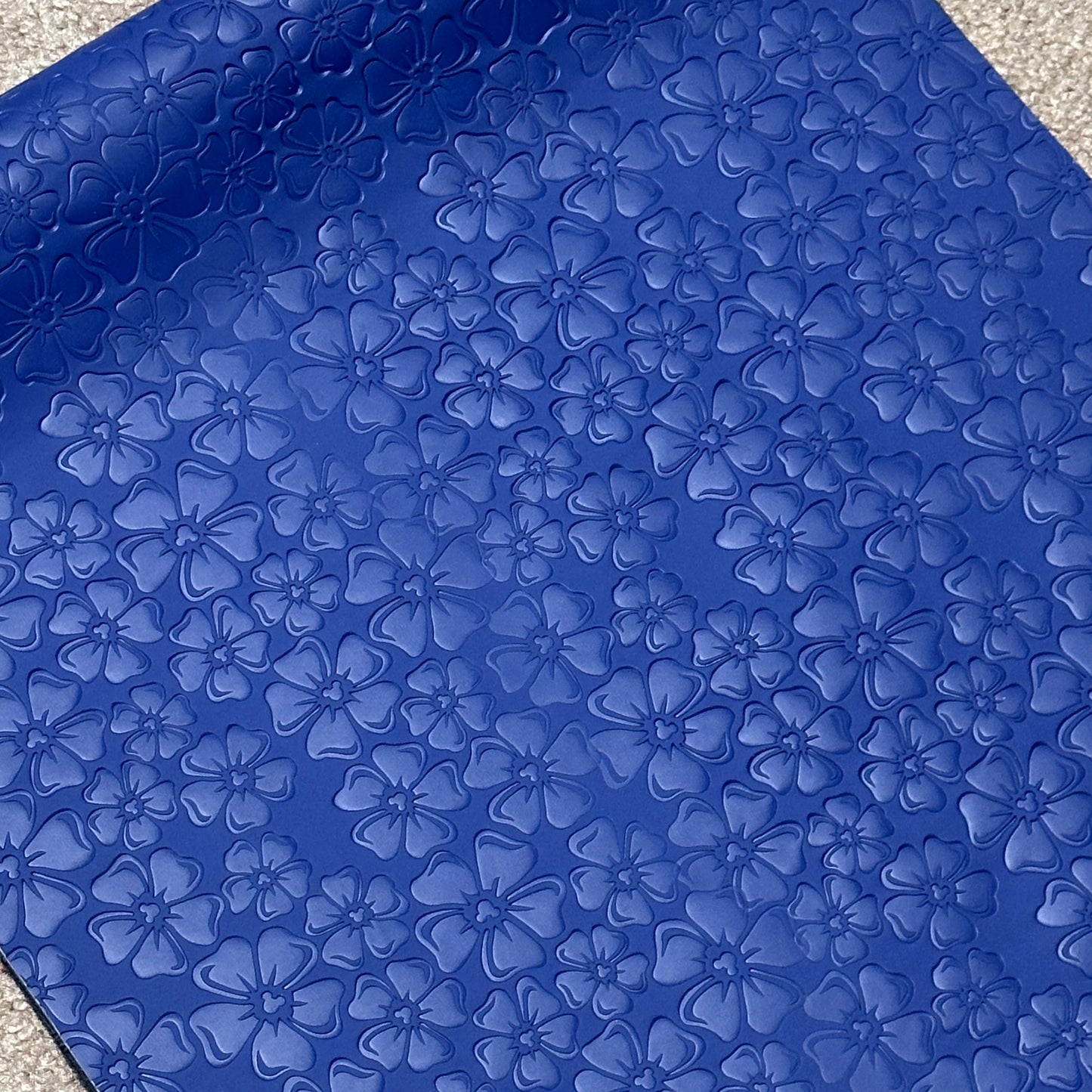 Navy Blue "Floral" Smooth Texture - EMBOSSED VINYL