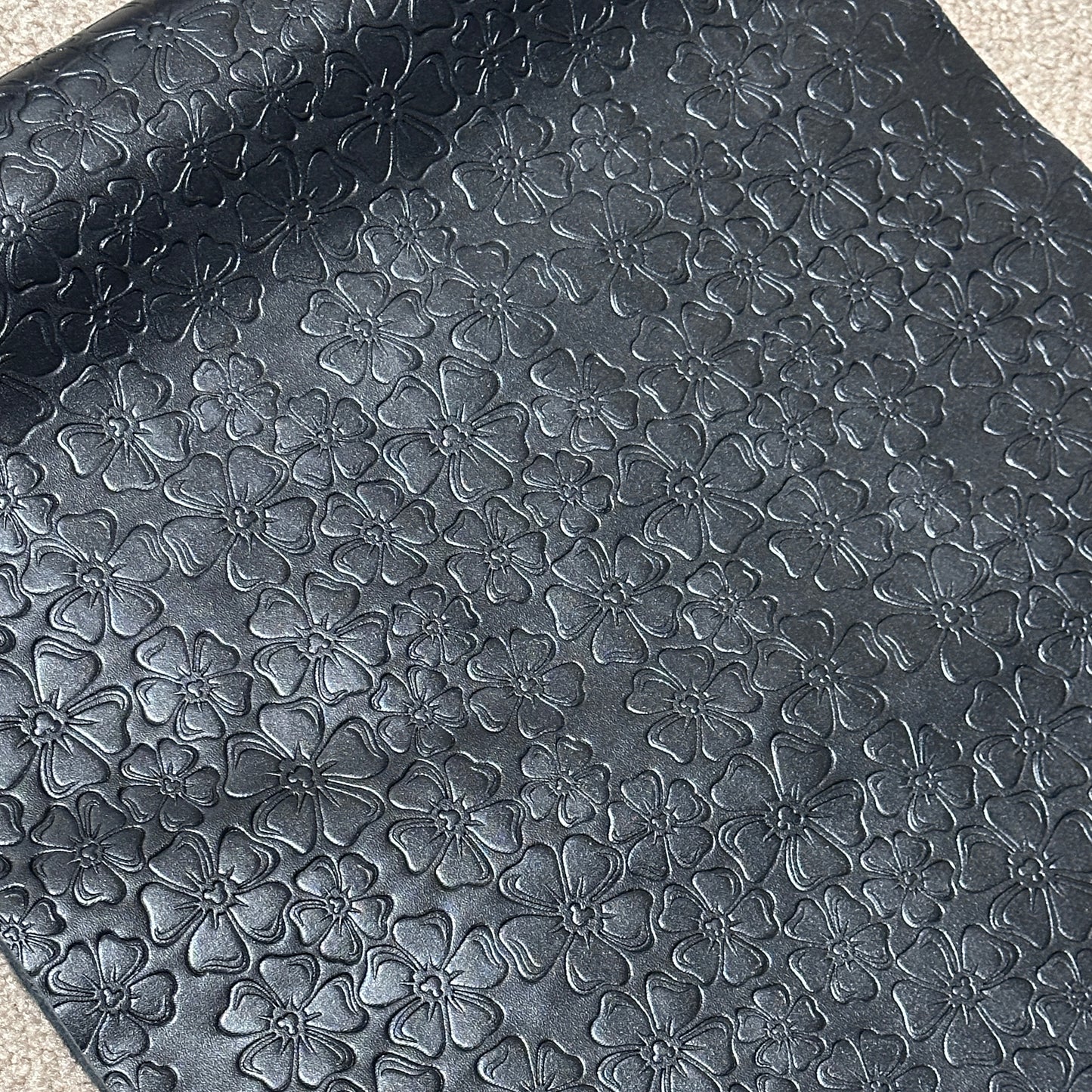 Black "Floral" Smooth Texture - EMBOSSED VINYL