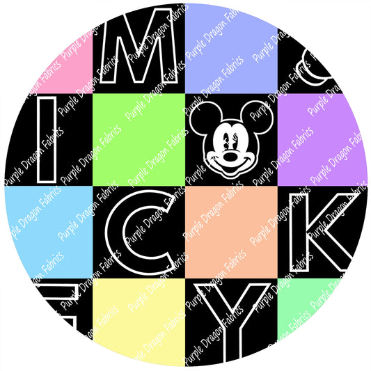 Mouse Check - Rainbow - WATER RESISTANT CANVAS
