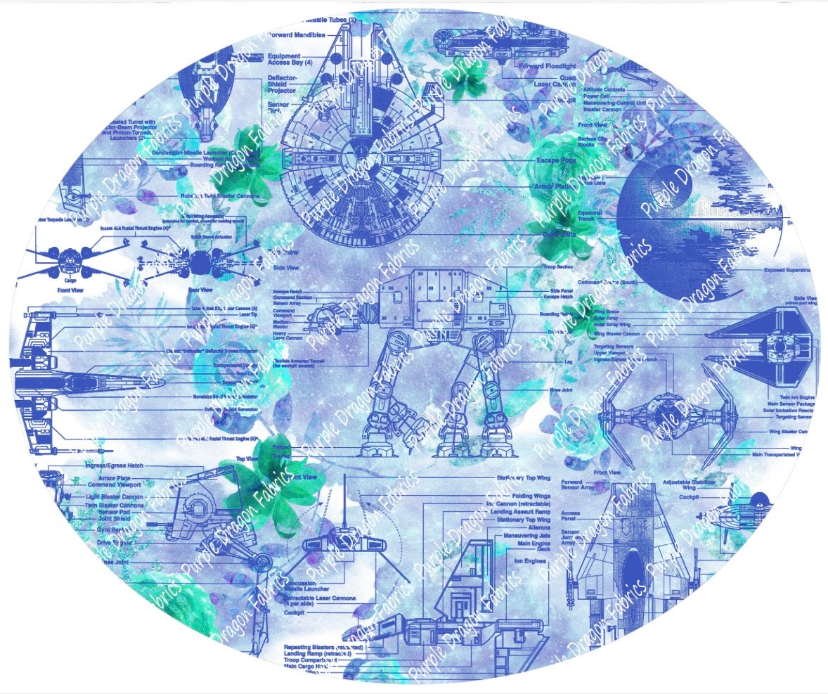 Floral Schematics (Blue)