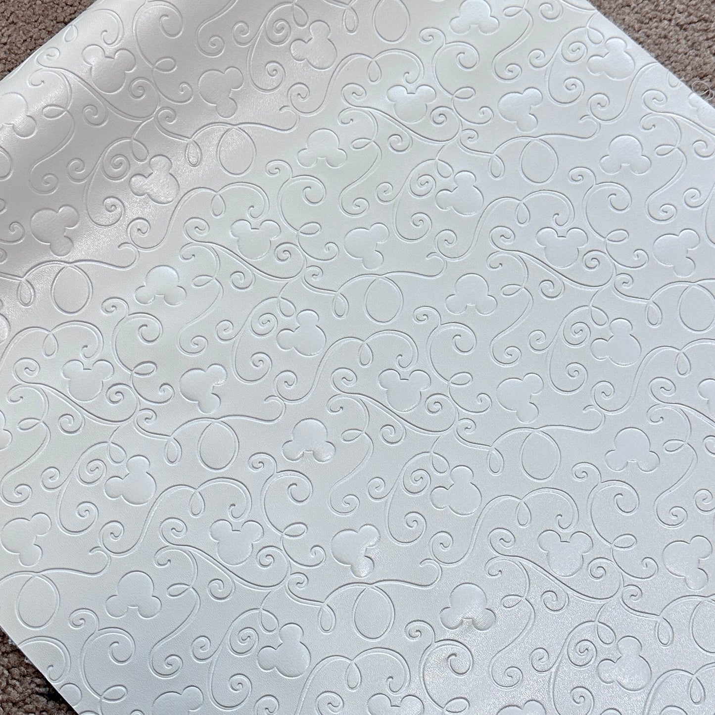 Cotton White "Mouse Swirl" Smooth Texture - EMBOSSED VINYL