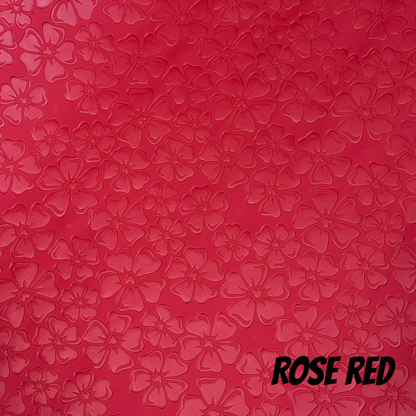 Rose Red "Floral" Smooth Texture - EMBOSSED VINYL