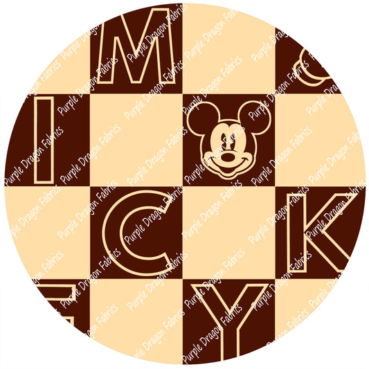 Mouse Check - Brown - WATER RESISTANT CANVAS