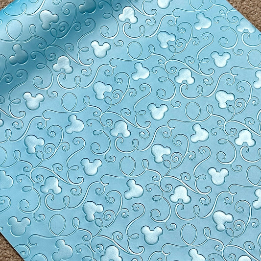Pearl Light Blue "Mouse Swirl" Smooth Texture - EMBOSSED VINYL