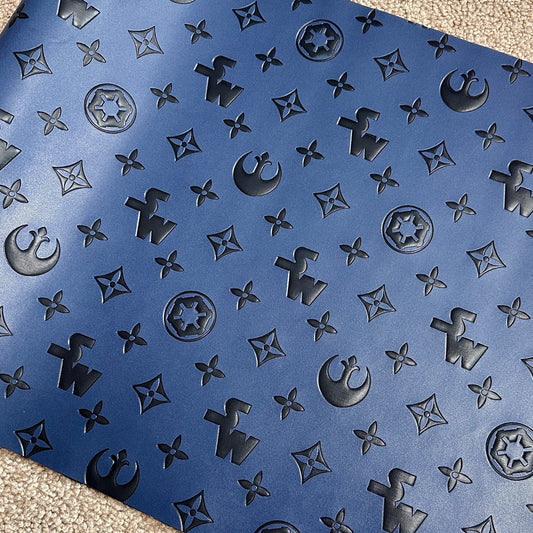 Navy Two-tone "Galaxy" Smooth Texture - EMBOSSED VINYL