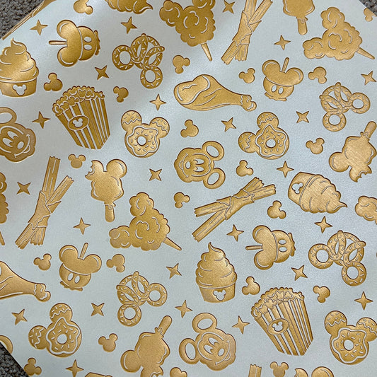 * PRE-ORDER - Cream/Gold Two-tone Smooth "Snacks" - EMBOSSED VINYL