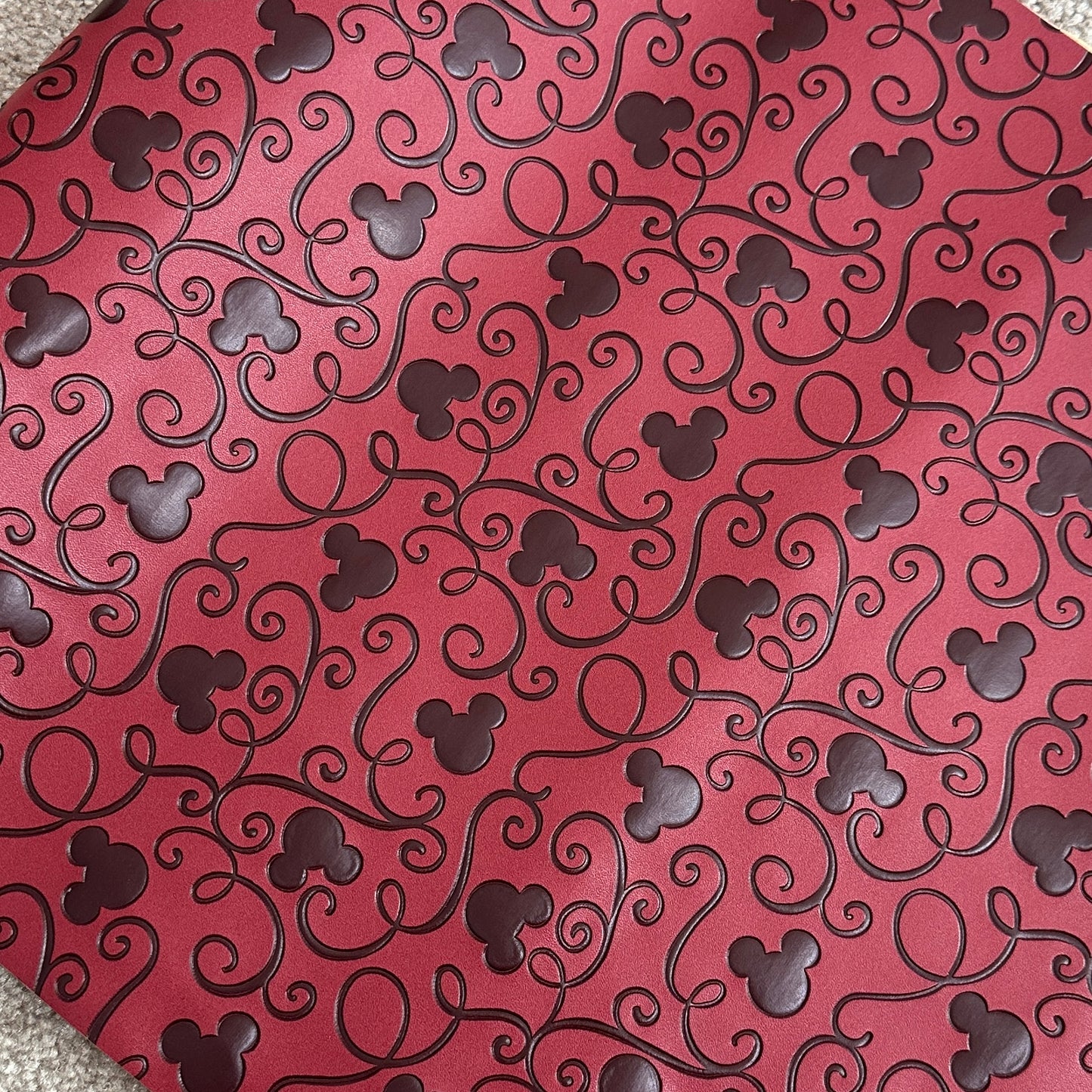 Red Two-tone "Mouse Swirl" Smooth Texture - EMBOSSED VINYL