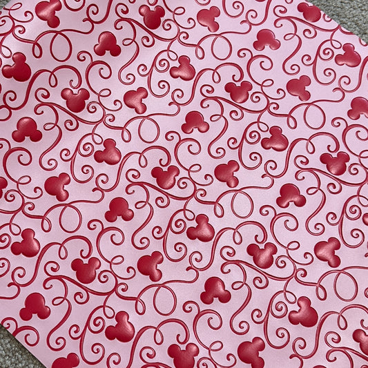 Pink Two-tone "Mouse Swirl" Smooth Texture - EMBOSSED VINYL