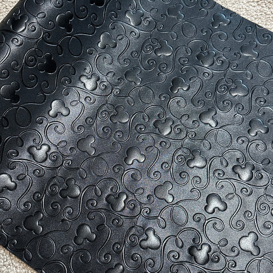 Black "Mouse Swirl" Smooth Texture - EMBOSSED VINYL