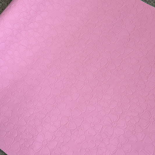 Cherry Blossom Pink "Floral" Smooth Texture - EMBOSSED VINYL