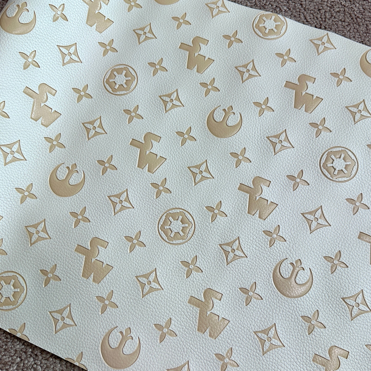Cream Two-tone "Galaxy" Pebble Texture - EMBOSSED VINYL