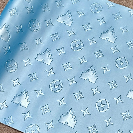 Pearl Light Blue "Castle" Smooth Texture - EMBOSSED VINYL