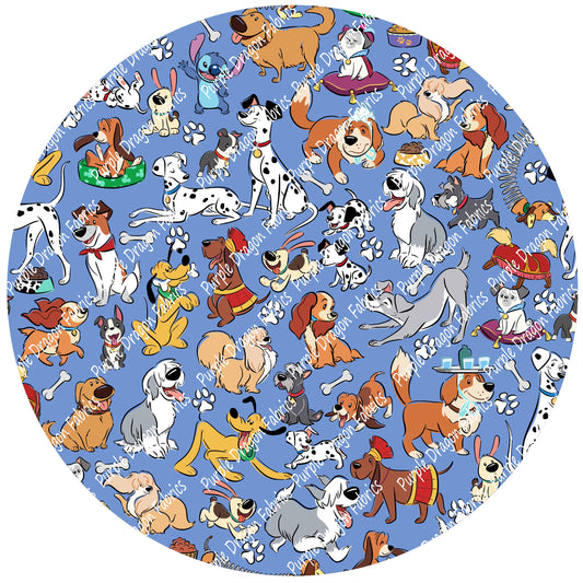 Dogs - Blue - WATER RESISTANT CANVAS