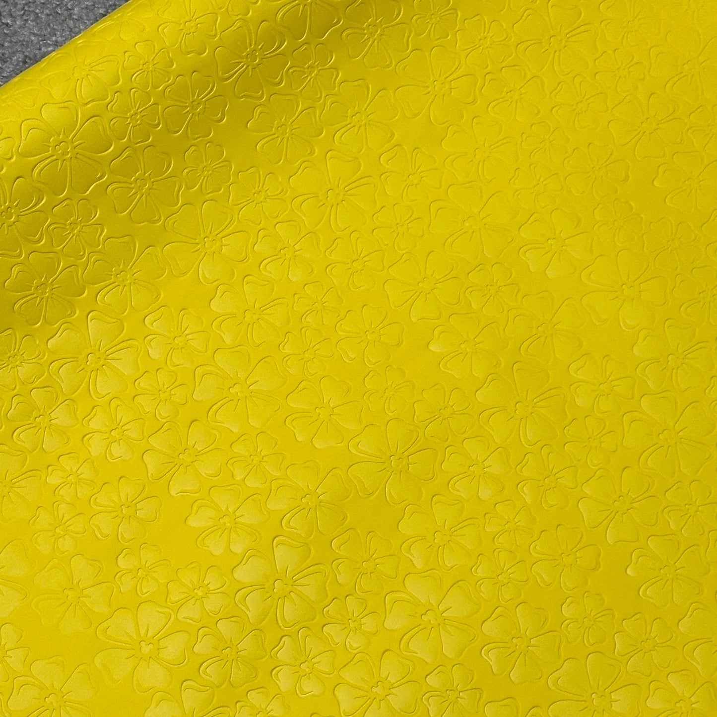 Lemon Yellow "Floral" Smooth Texture - EMBOSSED VINYL