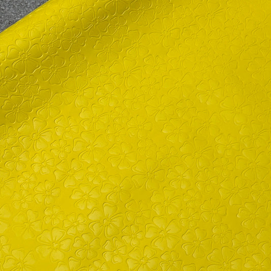 Lemon Yellow "Floral" Smooth Texture - EMBOSSED VINYL