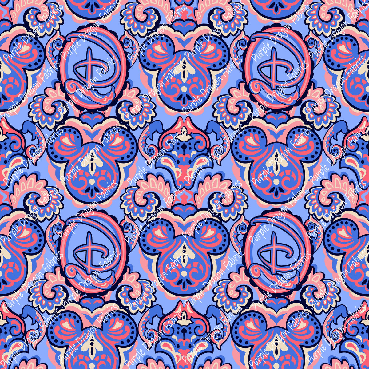 * PRE-ORDER - Mouse Damask (Blue)