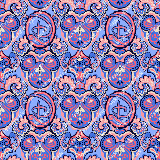 * PRE-ORDER - Mouse Damask (Blue)