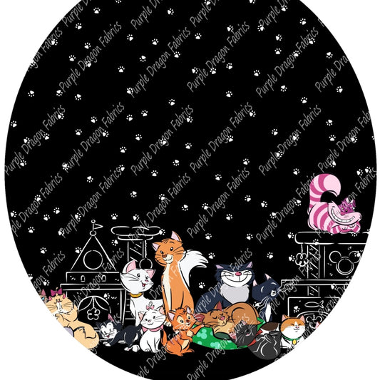 Cats - DOUBLE BORDER - WATER RESISTANT CANVAS