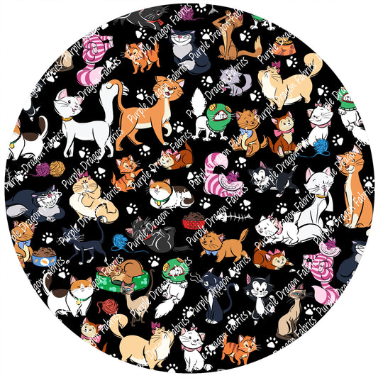 Cats - Black - WATER RESISTANT CANVAS