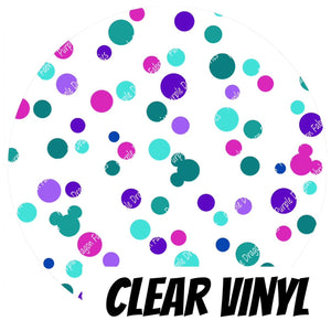 Teal Dots - CLEAR PVC VINYL