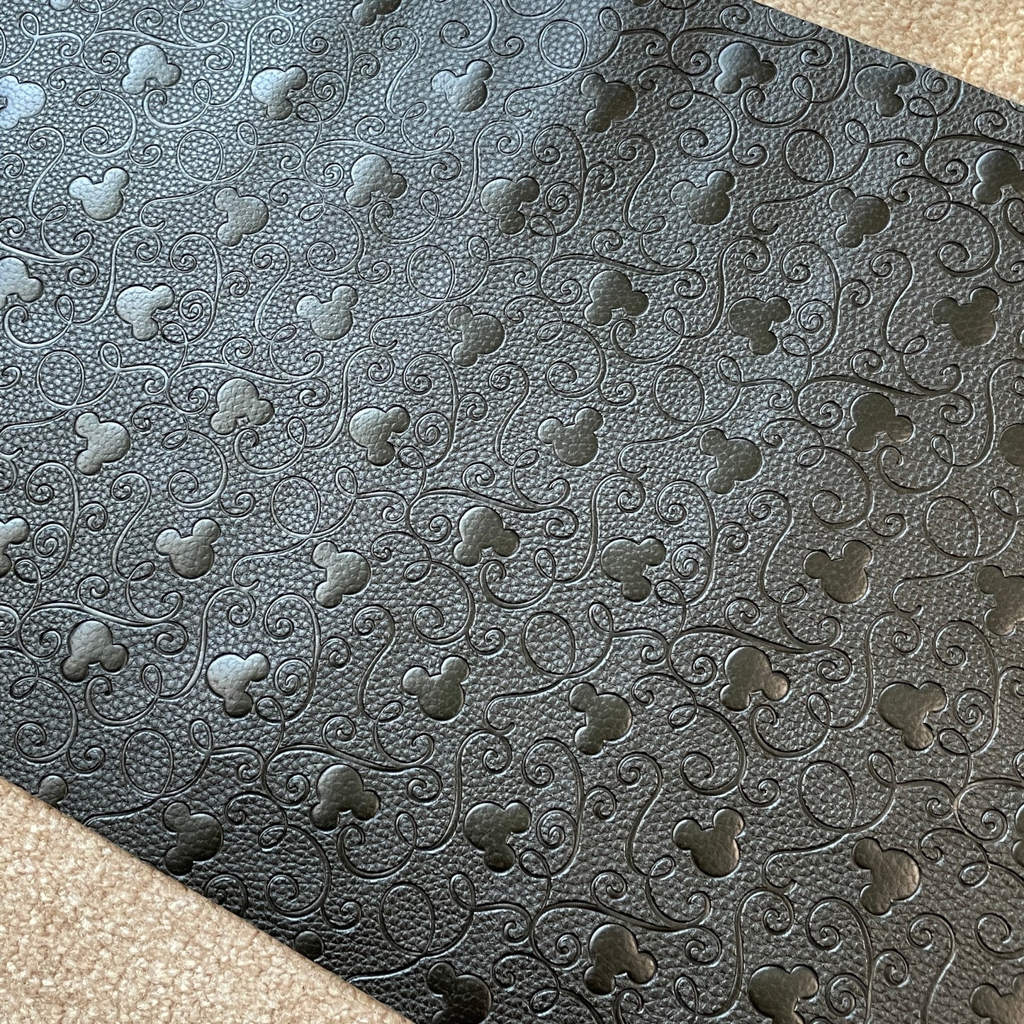 Black "Mouse Swirl" Pebble Texture - EMBOSSED VINYL